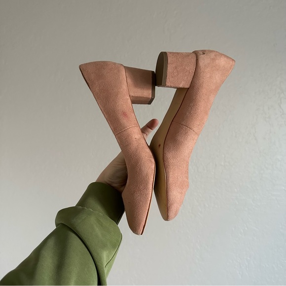 Loft Nude Pink Suede Round Toe Block Heel Pump - Picture 5 of 10
